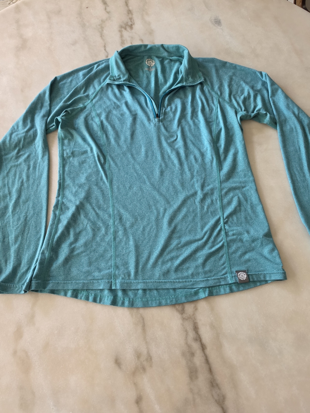 REI Women's Teal Long-Sleeve Quarter-Zip Pullover